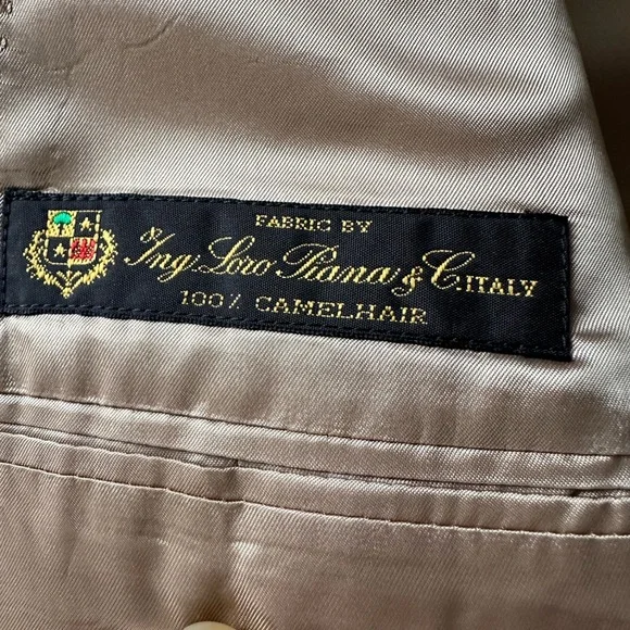 Ralph Lauren Men Blazer Jacket Beige %100 Camel Hair from Italy Size 46R